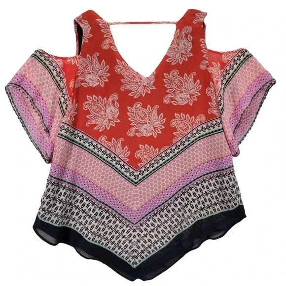 Daniel Rainn Tops - Daniel Rainn DR2 *Nordstrom* Bandana Print Open Shoulder Triangle Top Medium